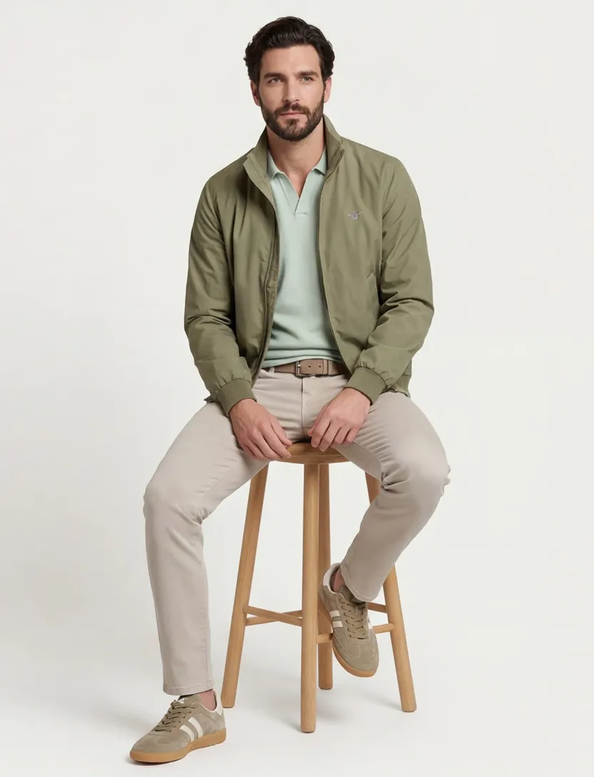 Gant jas groen lightweight hampshire jacket normale fit