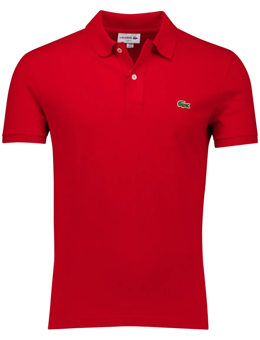 Lacoste polo Slim Fit rood pique