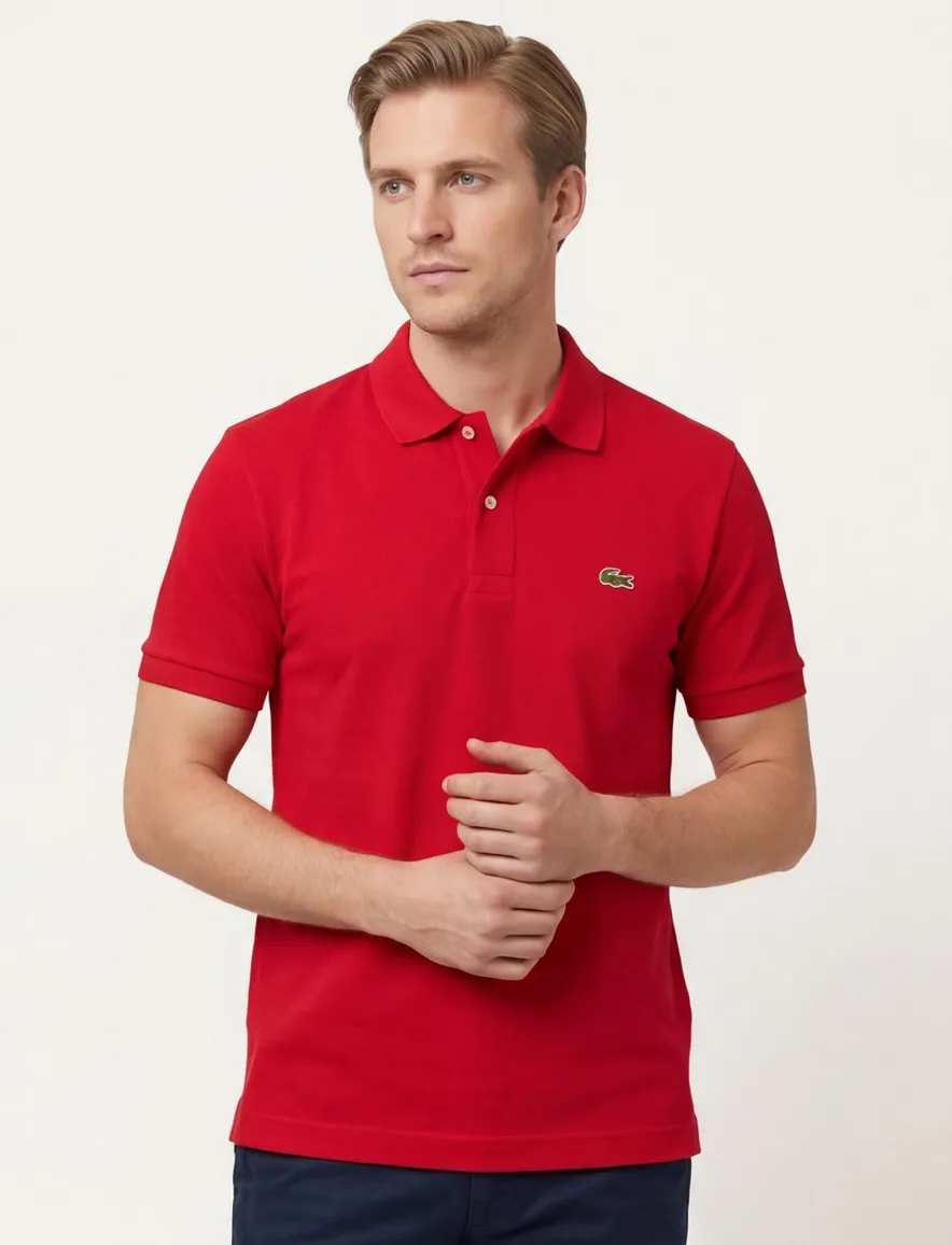 Lacoste polo Slim Fit rood pique