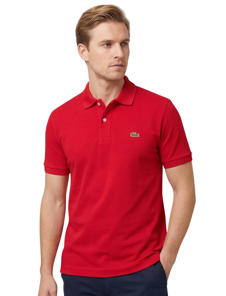 Lacoste polo Slim Fit rood pique