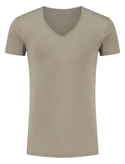 Slater Slater t-shirt khaki Tencel 2-pack