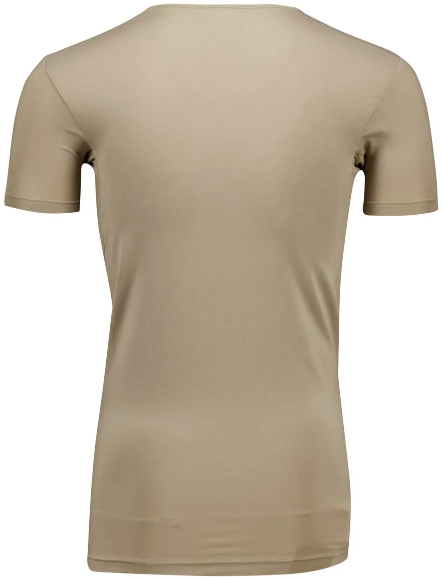 Slater t-shirt effen khaki Tencel 2-pack