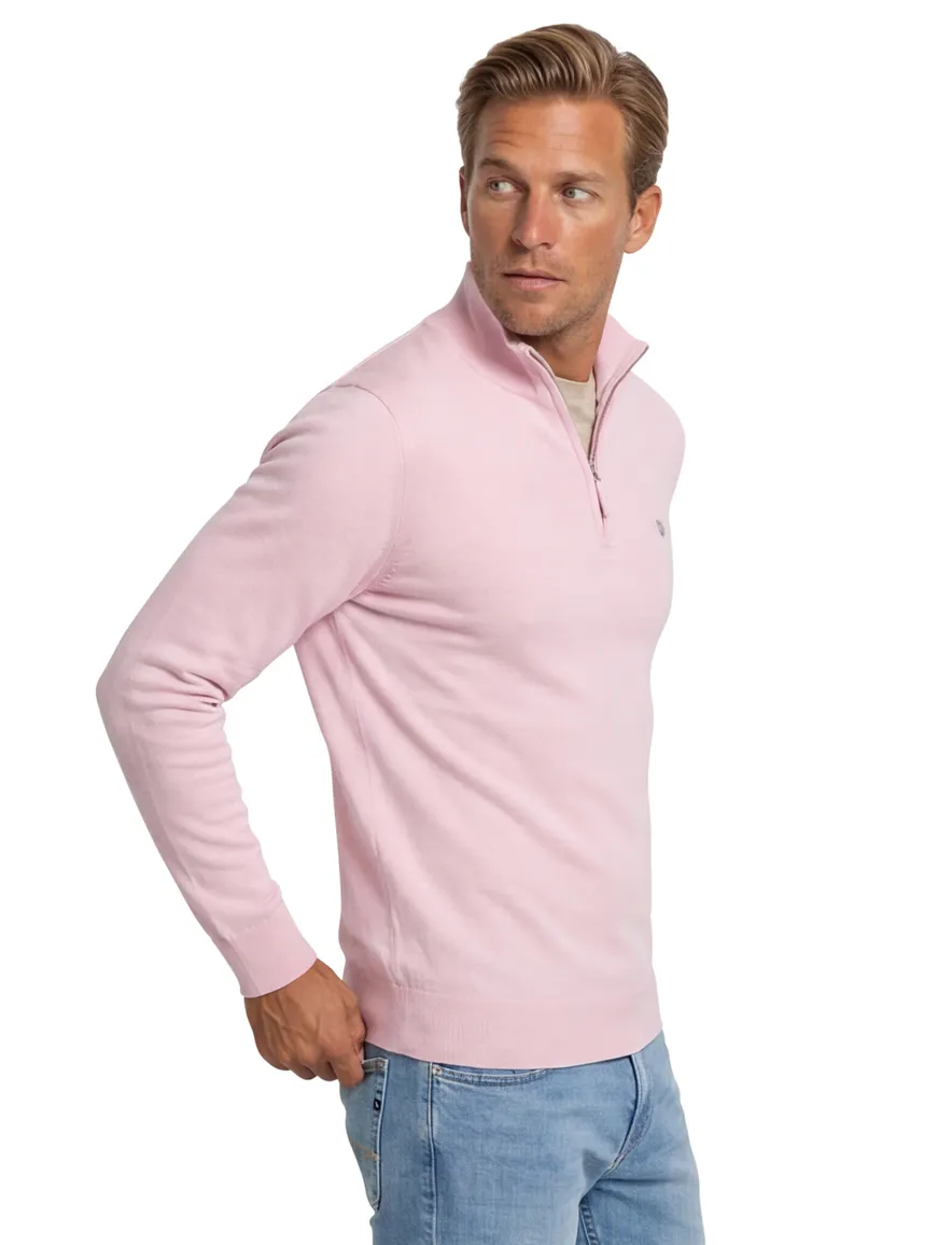 Gant half zip trui roze