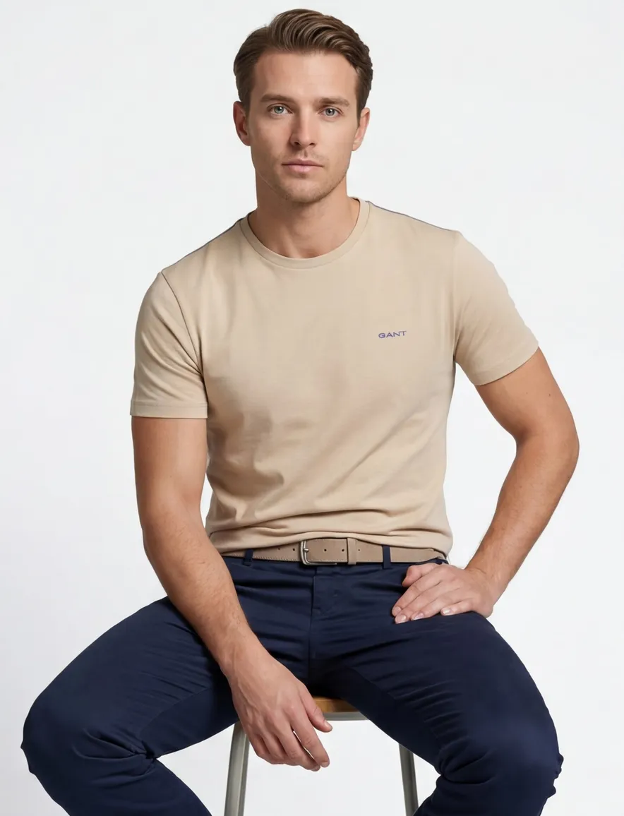 Gant t-shirt beige slim fit