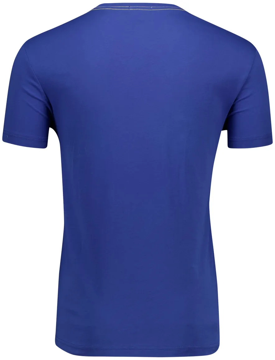 Gant T-shirt blauw katoen met ronde hals