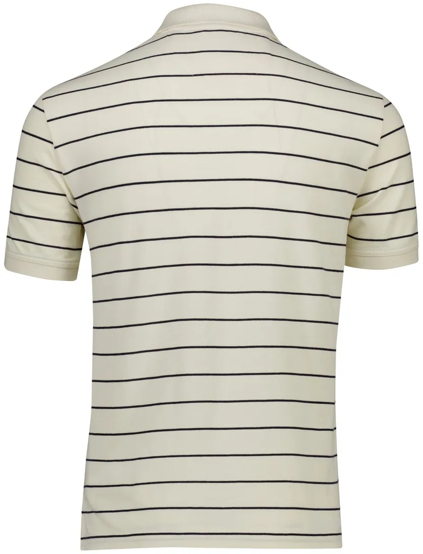 Gant polo creme zwart gestreept katoen pique 2 knoops