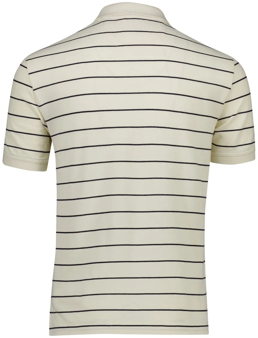 Gant polo creme zwart gestreept katoen pique