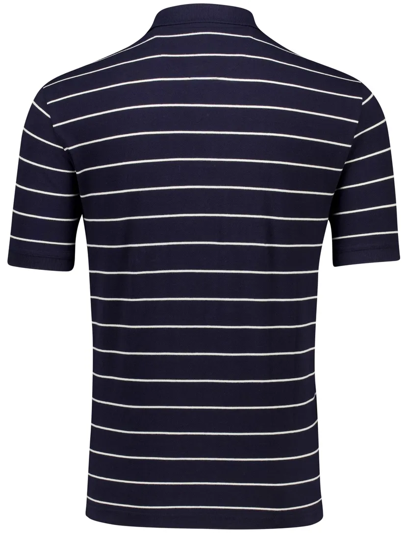 Gant polo donkerblauw gestreept katoen