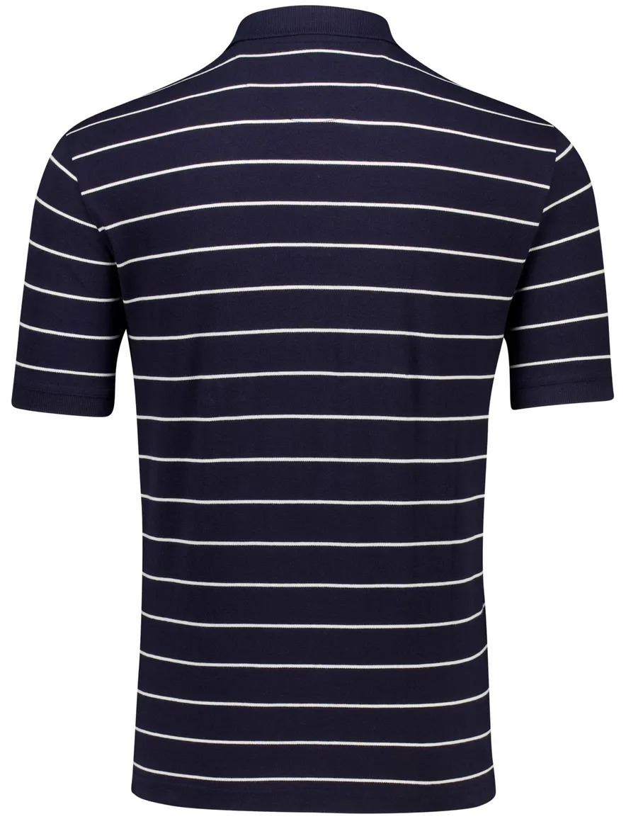 Gant polo donkerblauw gestreept katoen