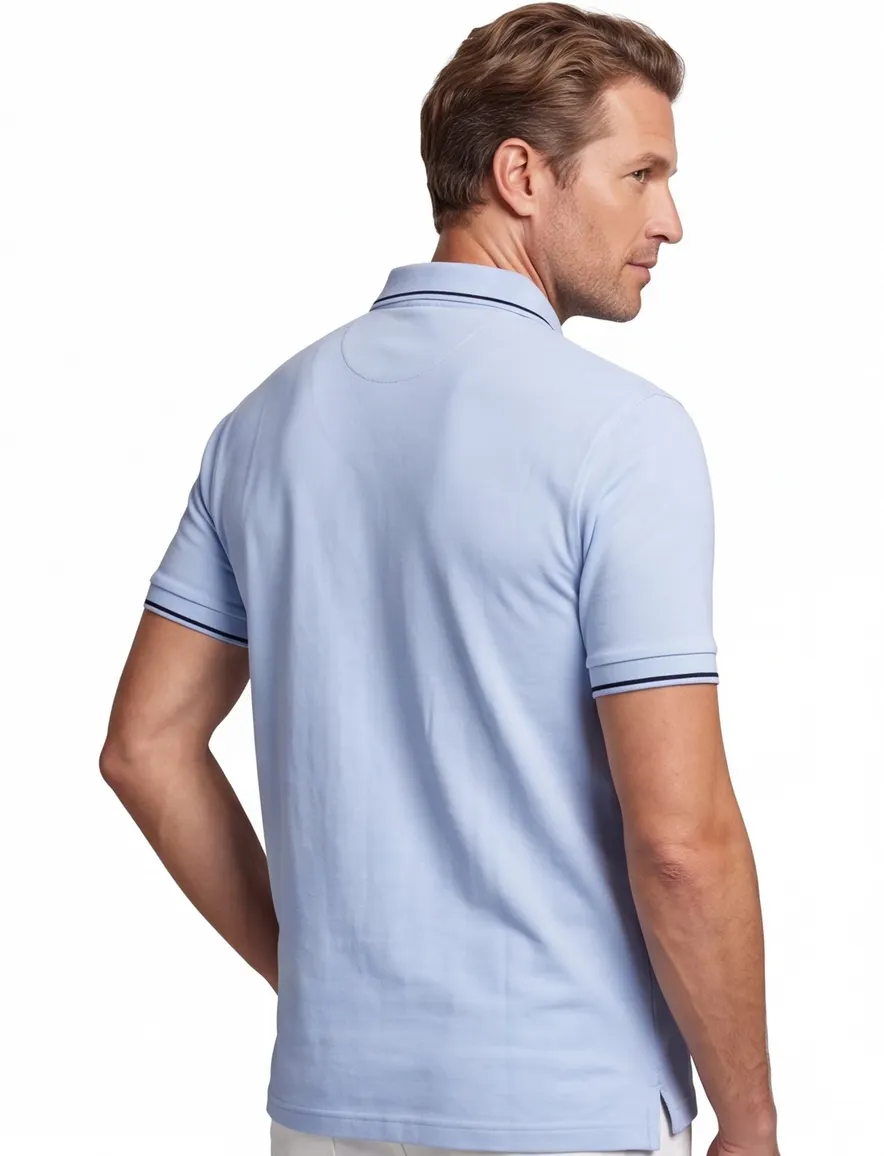 Gant poloshirt lichtblauw katoen normale fit effen