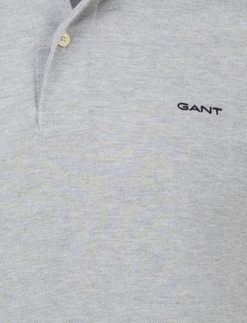 Gant Tipping korte mouw polo grijs pique