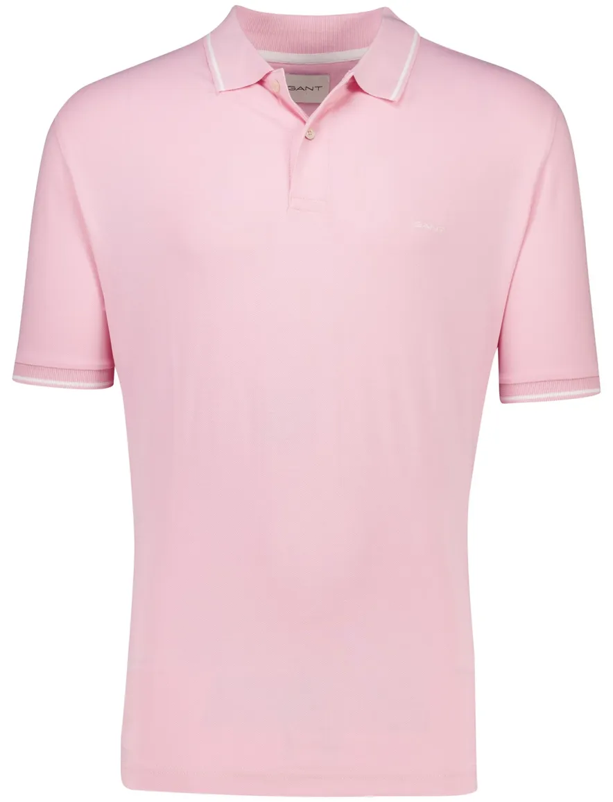 Gant Tipping polo roze pique katoen