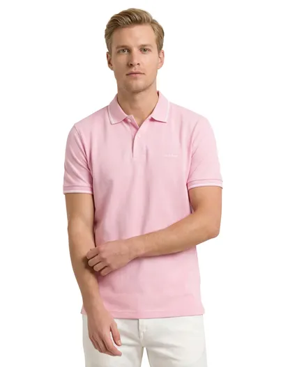 Gant Gant Tipping polo roze pique katoen