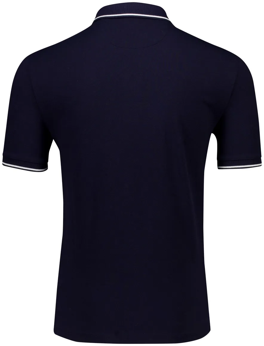 Gant poloshirt pique donkerblauw katoen korte mouw