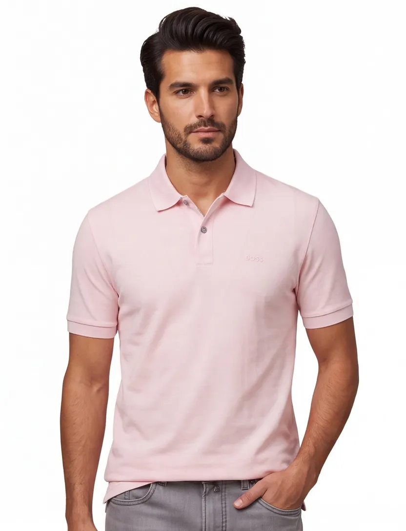 Boss Black Pallas polo roze normale fit