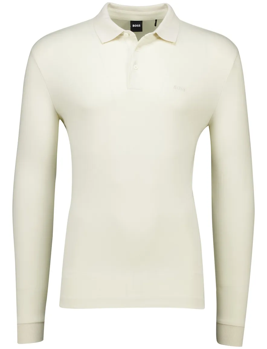 Hugo Boss Black Pado 30 lange mouw polo creme jersey katoen