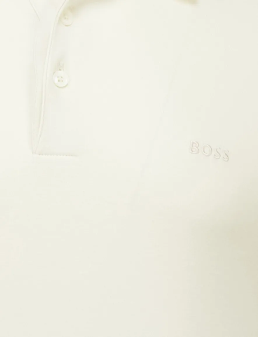 Hugo Boss Black Pado 30 lange mouw polo creme jersey katoen