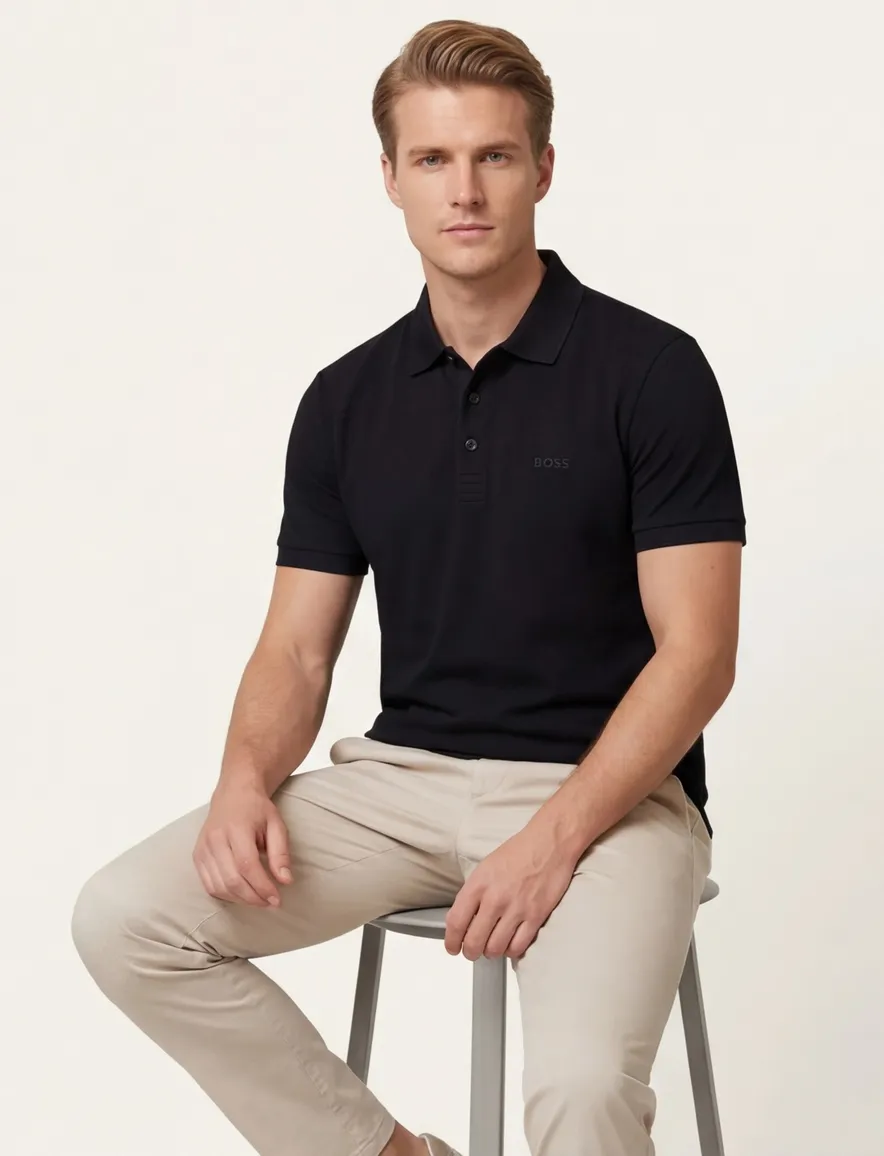 Hugo Boss Polo Paddy zwart regular fit korte mouw
