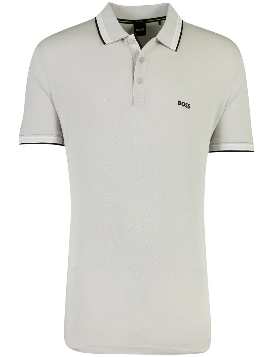 Boss Paddy poloshirt korte mouw grijs