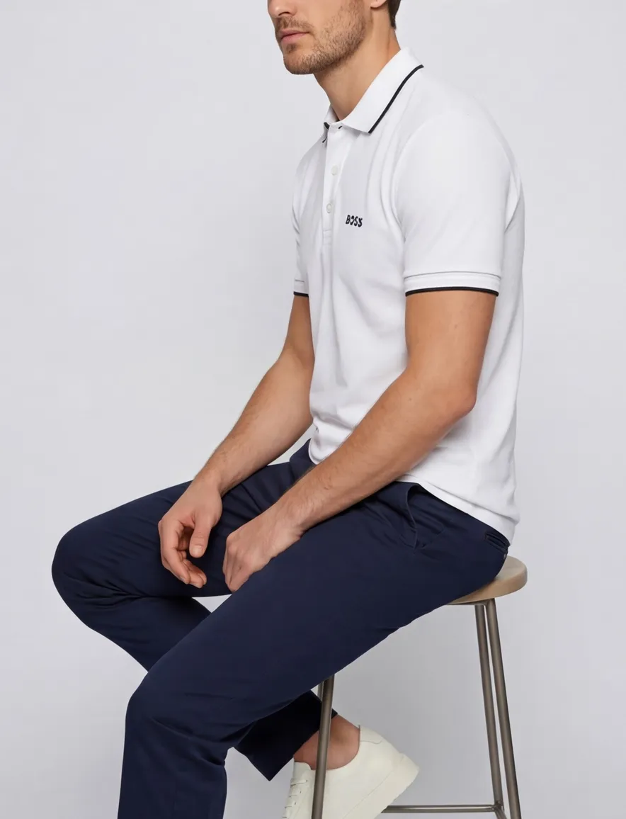 Hugo Boss polo paddy wit regular fit