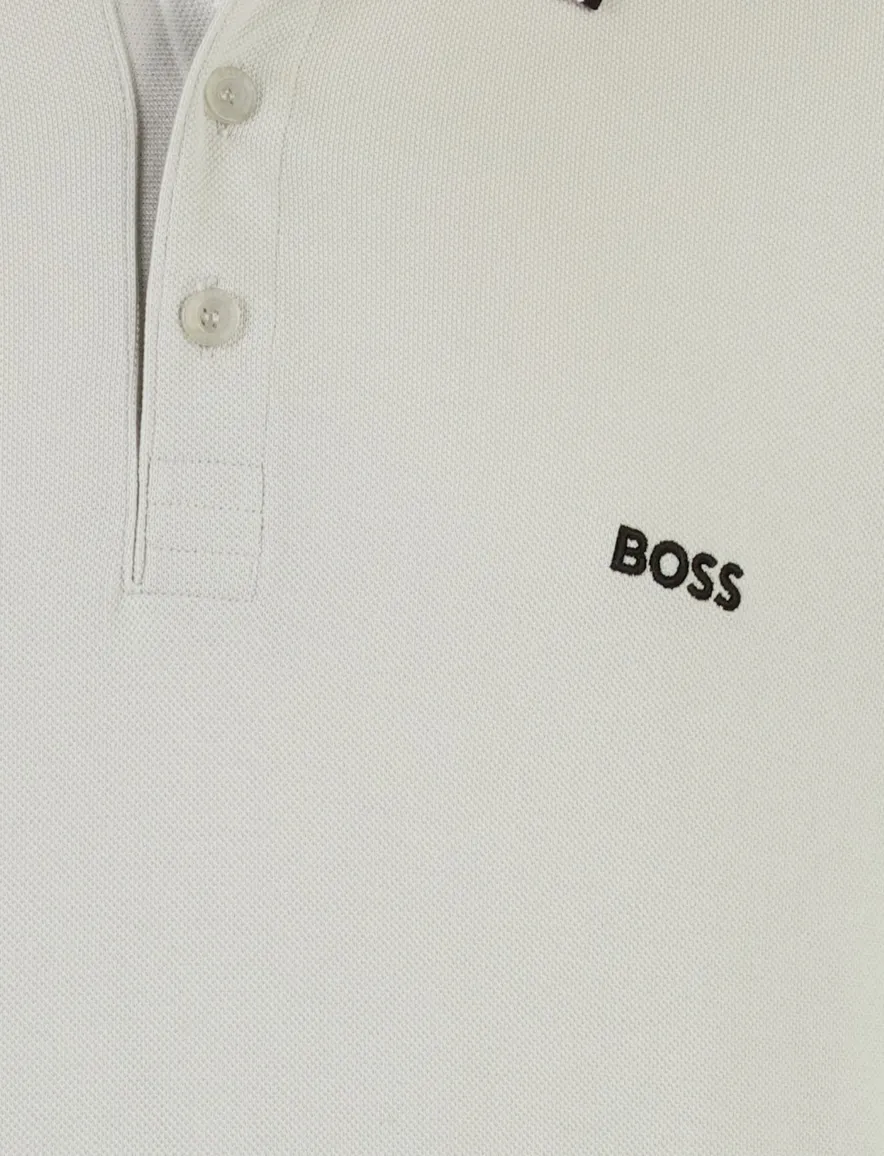 Boss Paddy poloshirt korte mouw grijs