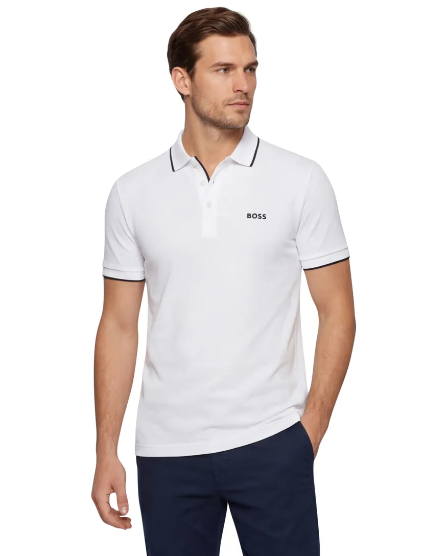 Hugo Boss polo paddy wit regular fit pique