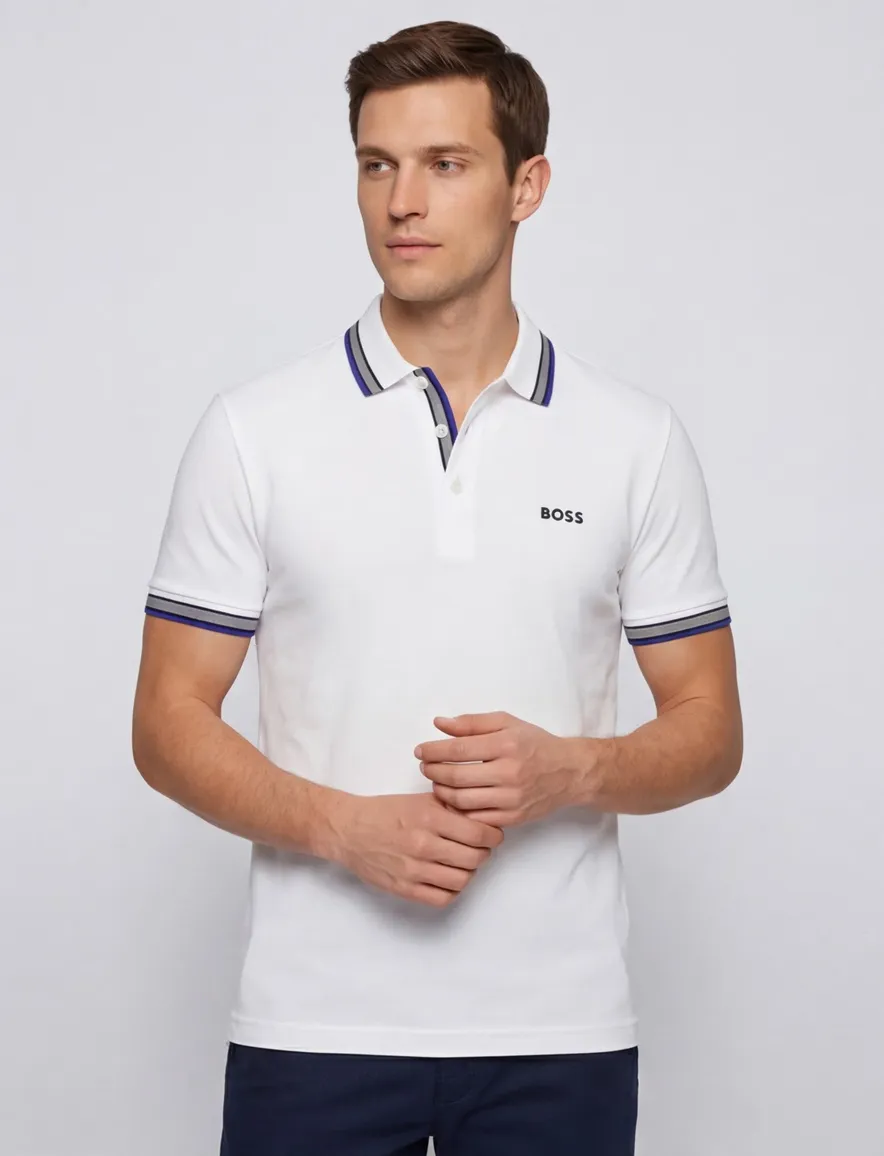 Hugo Boss Green polo wit regular fit