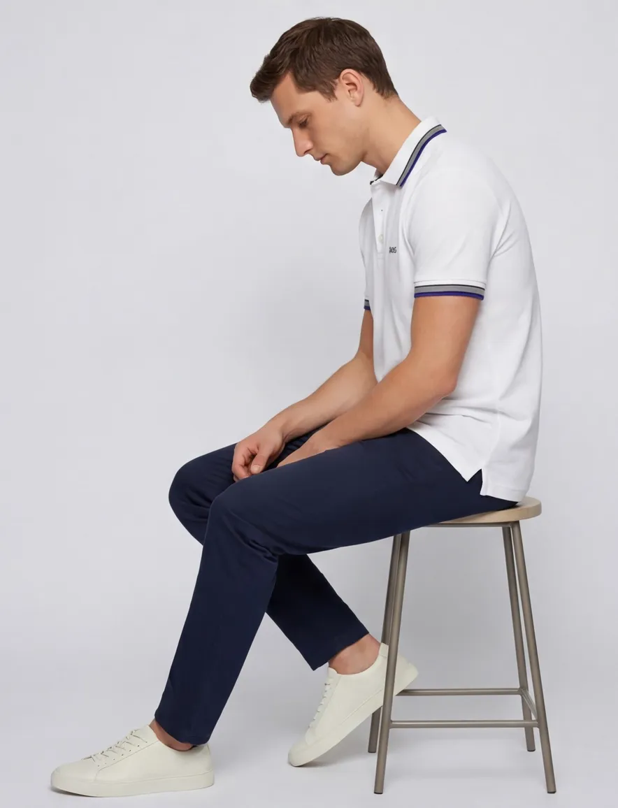 Hugo Boss Green polo wit regular fit