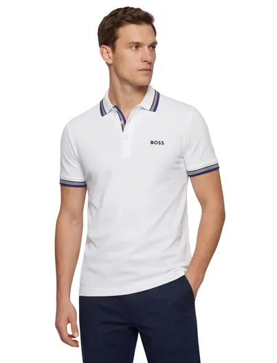 Hugo Boss Hugo Boss Green polo wit regular fit korte mouw