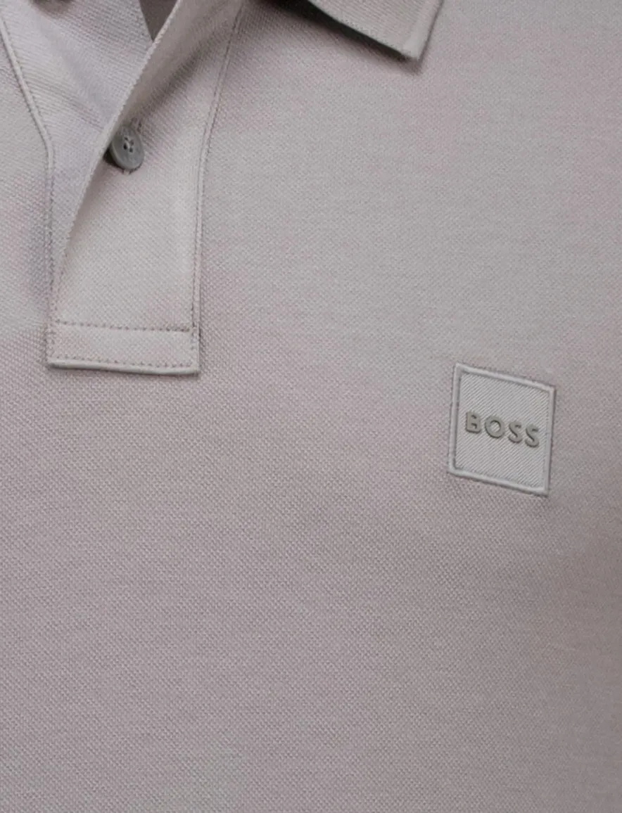 Boss Orange polo lange mouw grijs katoen