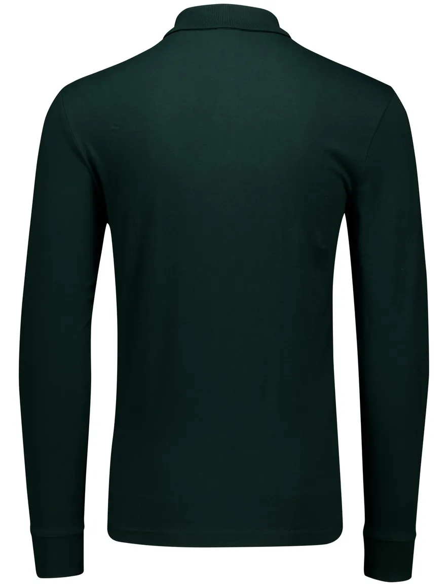 Hugo Boss Passerby polo lange mouwen slim fit donkergroen