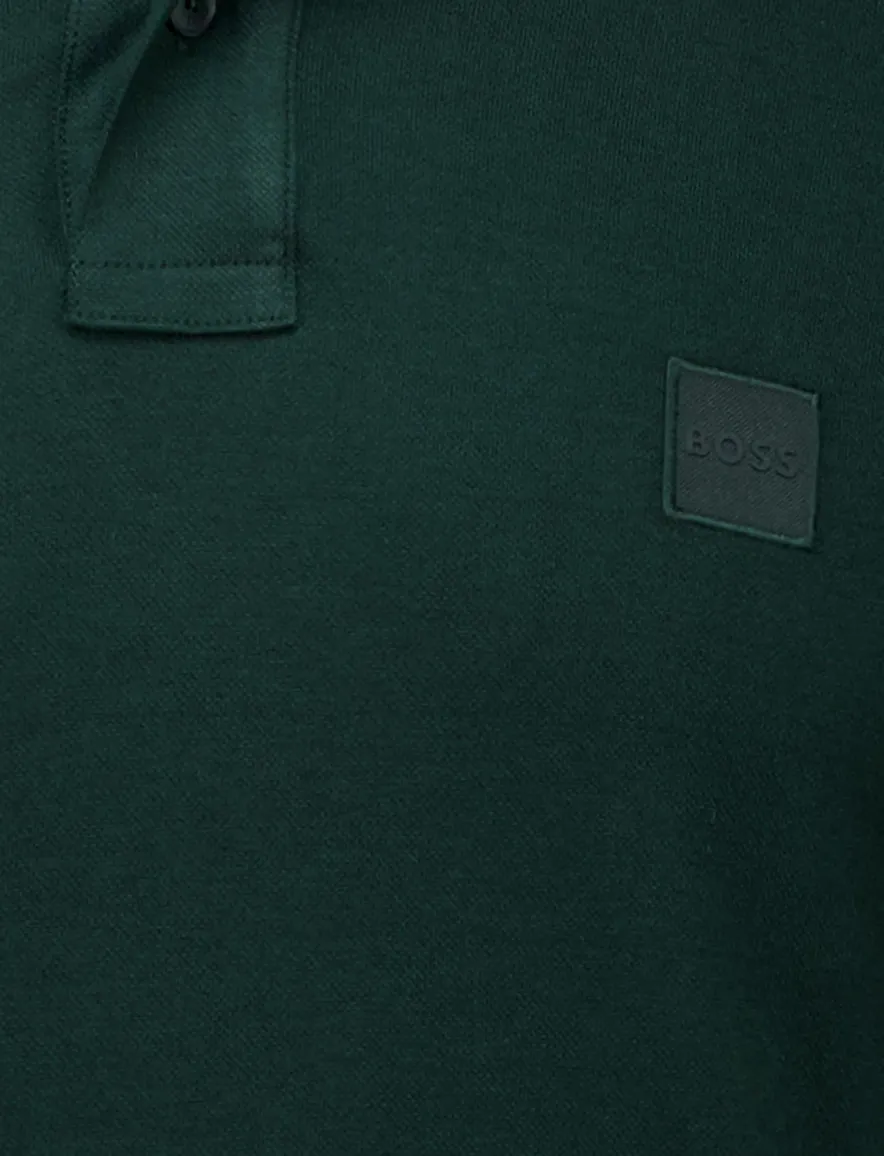 Hugo Boss Passerby polo lange mouwen slim fit donkergroen