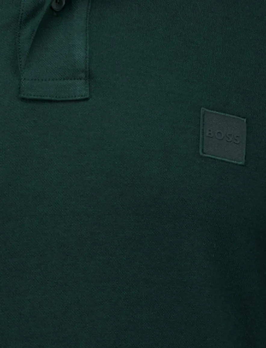 Hugo Boss Passerby polo lange mouwen slim fit donkergroen