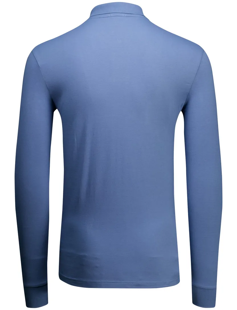 lichtblauwe Hugo Boss Orange Passerby polo lange mouw
