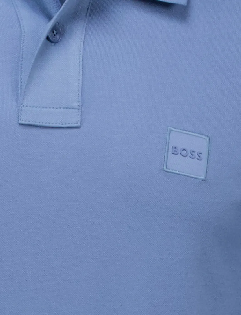 katoenen Boss orange blauw polo slim fit