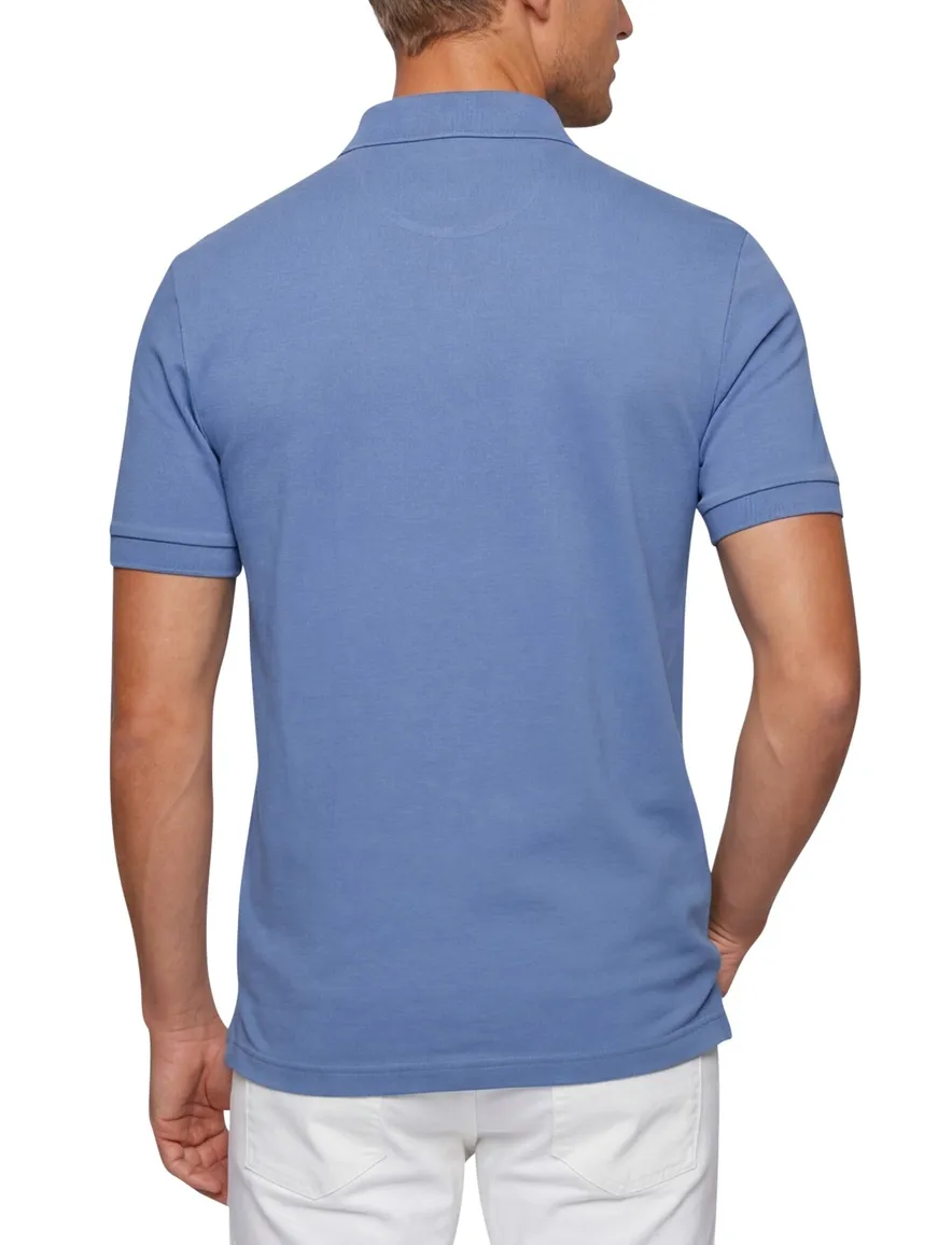 Boss orange blauw polo katoen