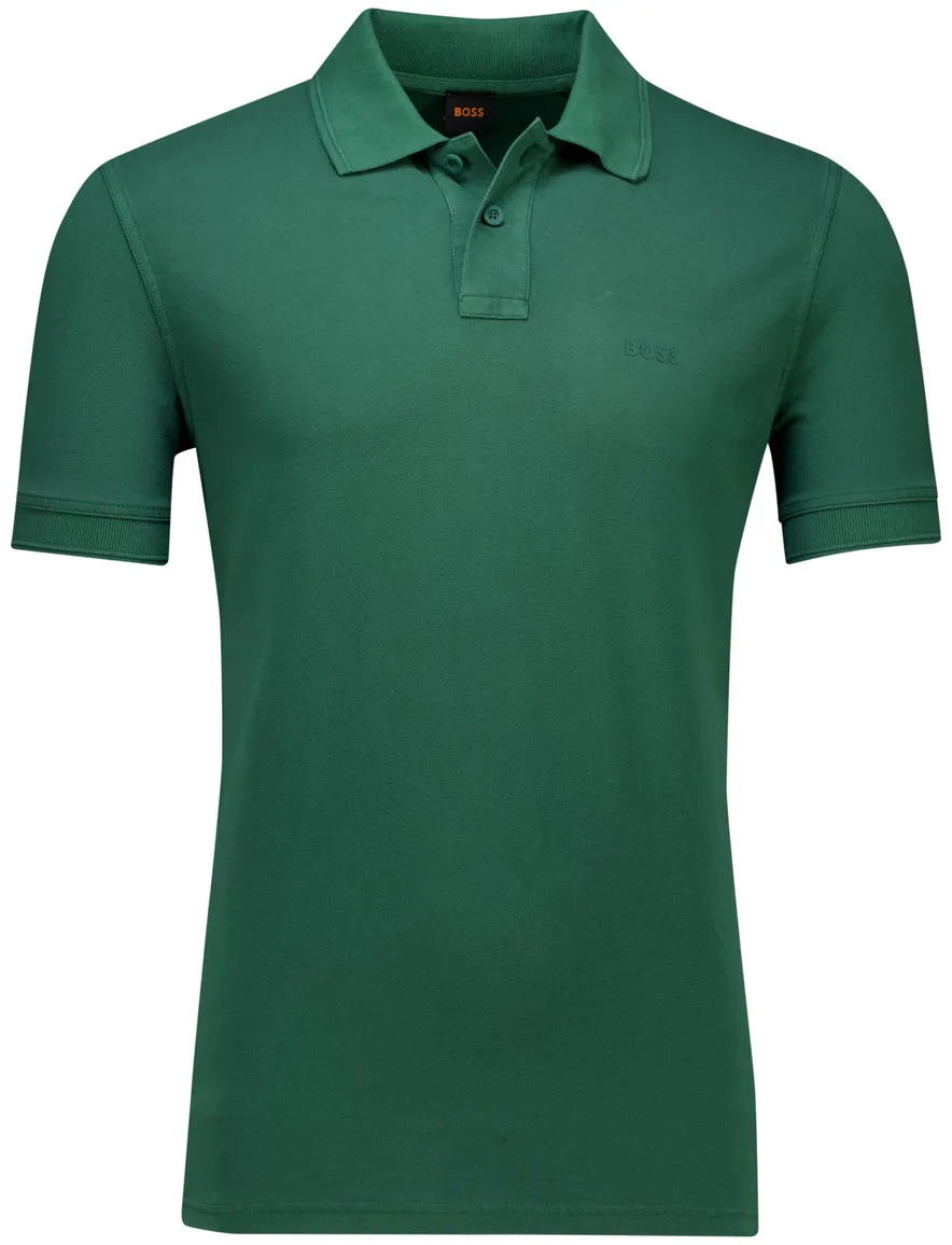 Boss polo groen korte mouw Prime normale fit katoen