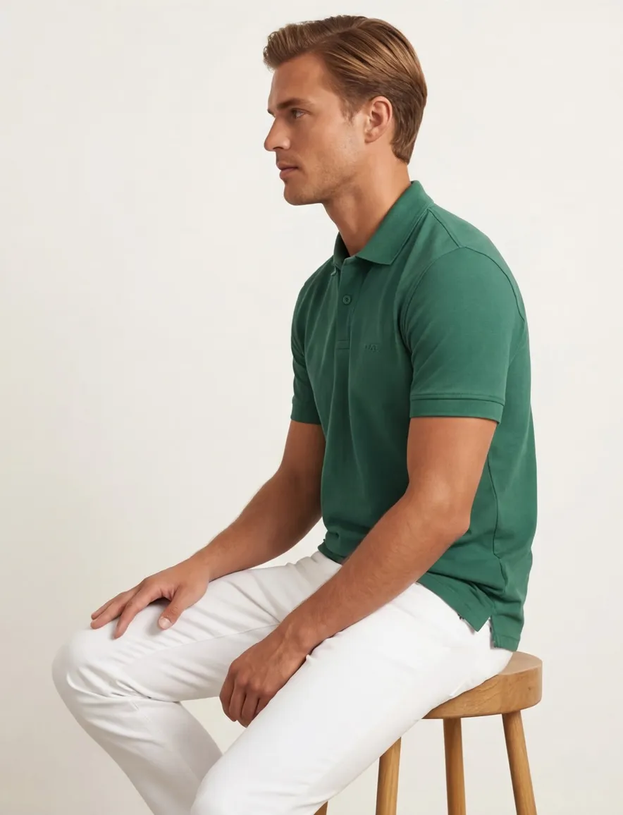 Boss polo groen korte mouw Prime normale fit katoen