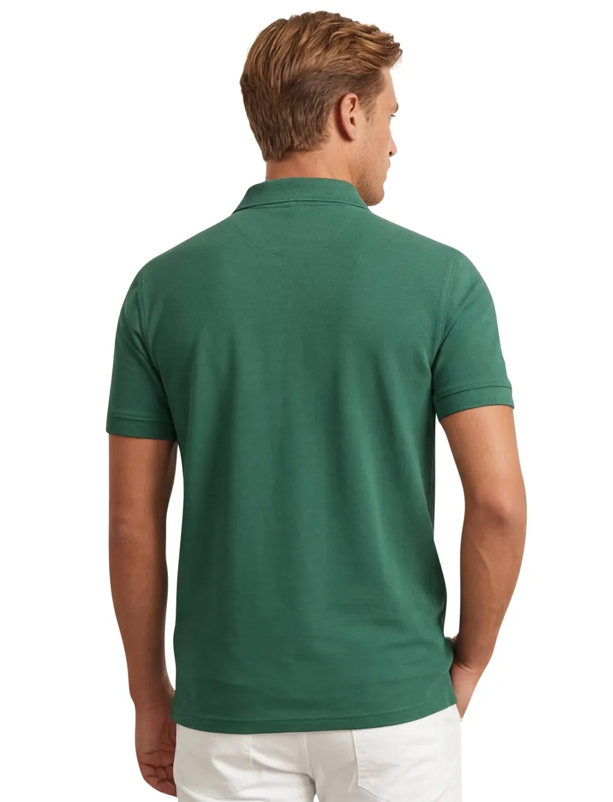 Boss polo groen korte mouw Prime normale fit katoen