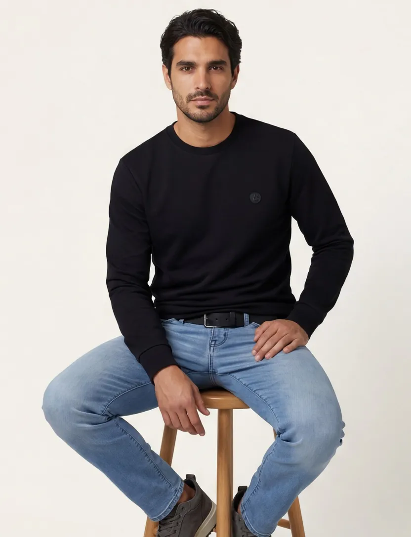 Boss Black C-Sharpe sweater zwart katoen