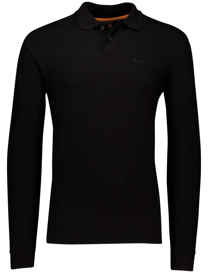 Hugo Boss polo LM Petempestolong zwart effen