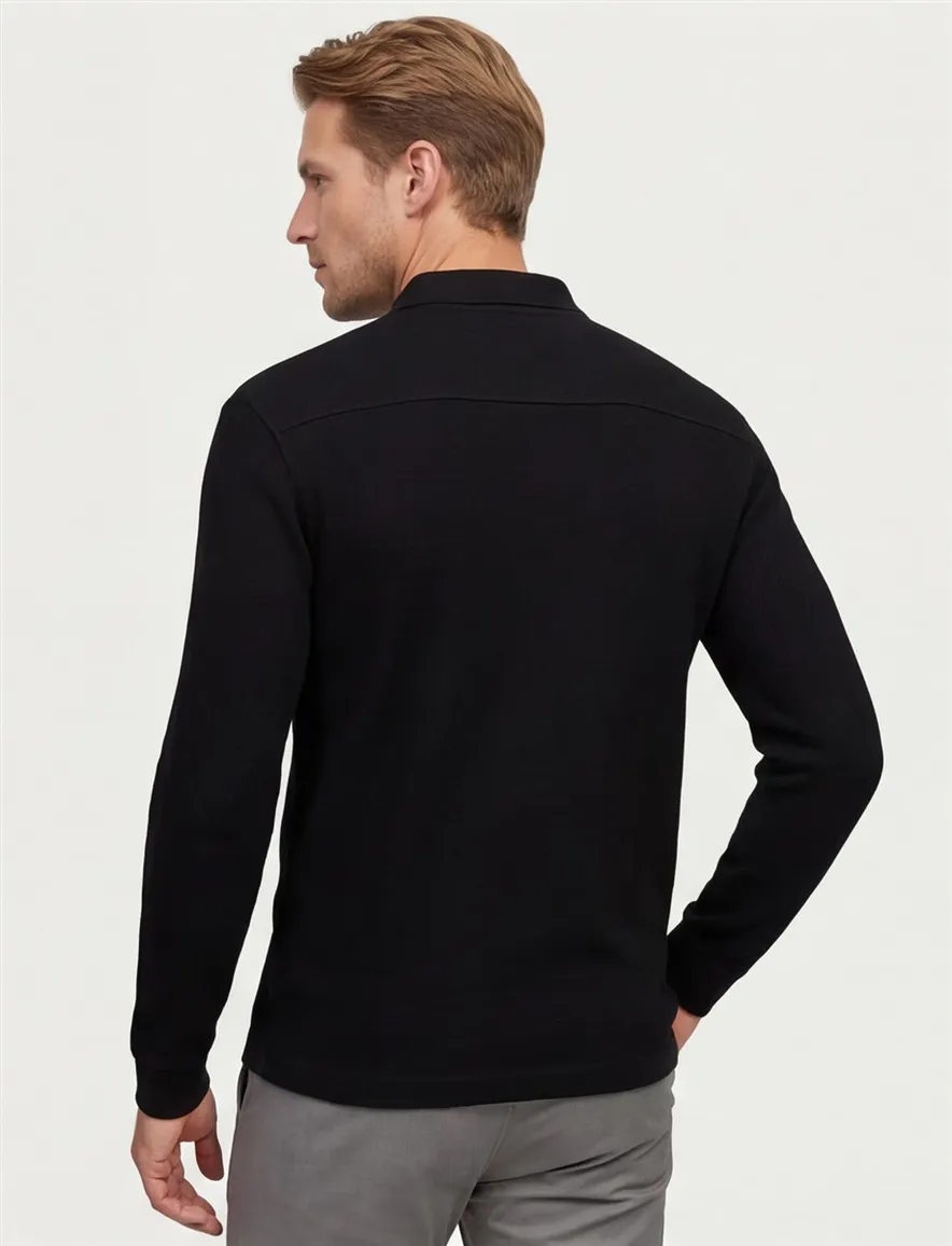 Hugo Boss polo LM Petempestolong zwart effen