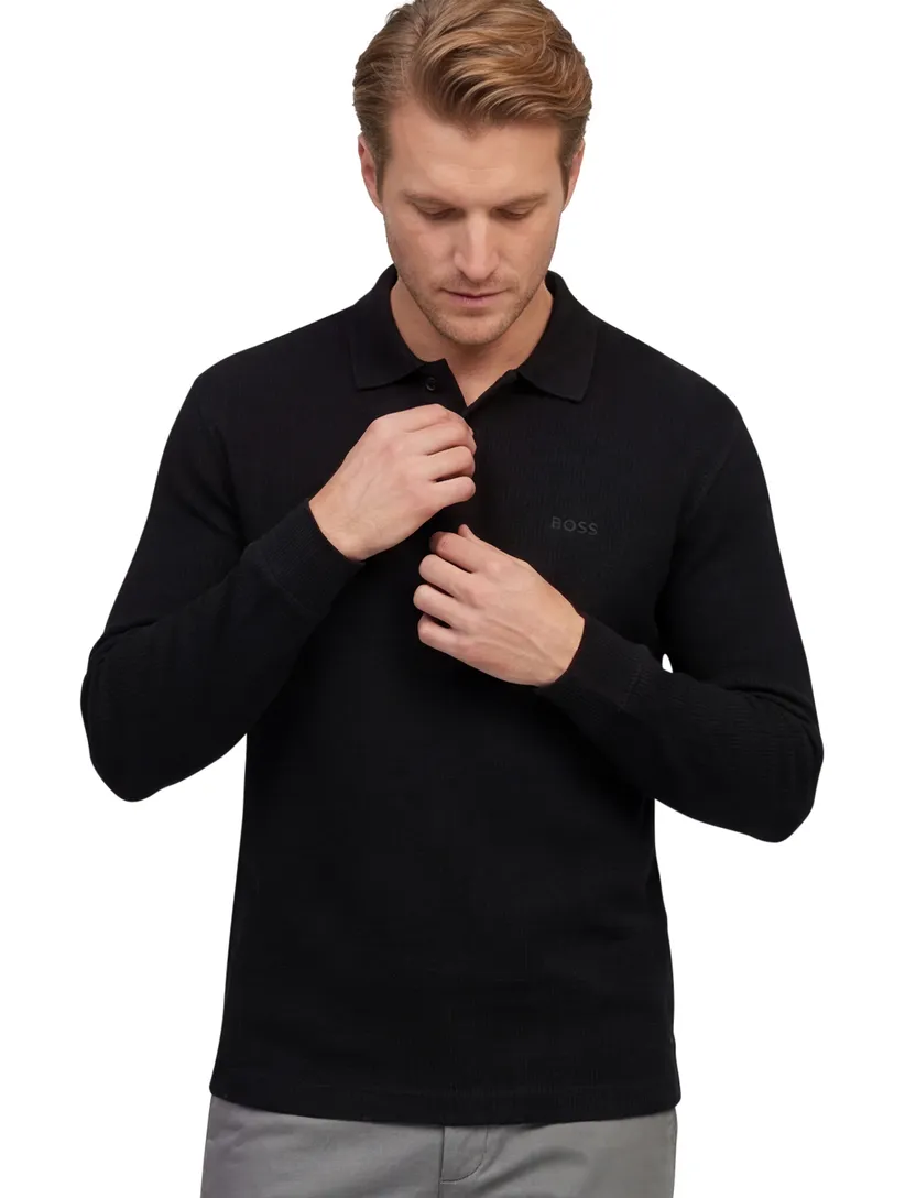 Hugo Boss polo LM Petempestolong zwart pique