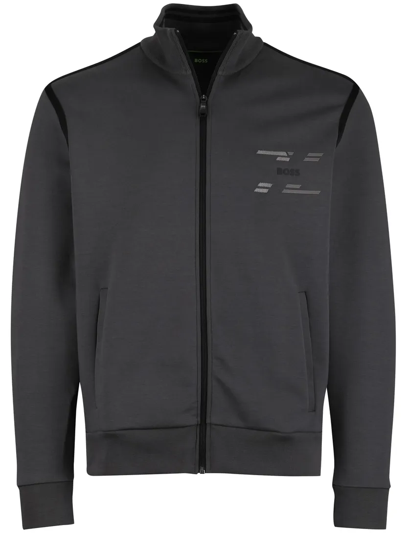 antraciet vest Boss Green effen