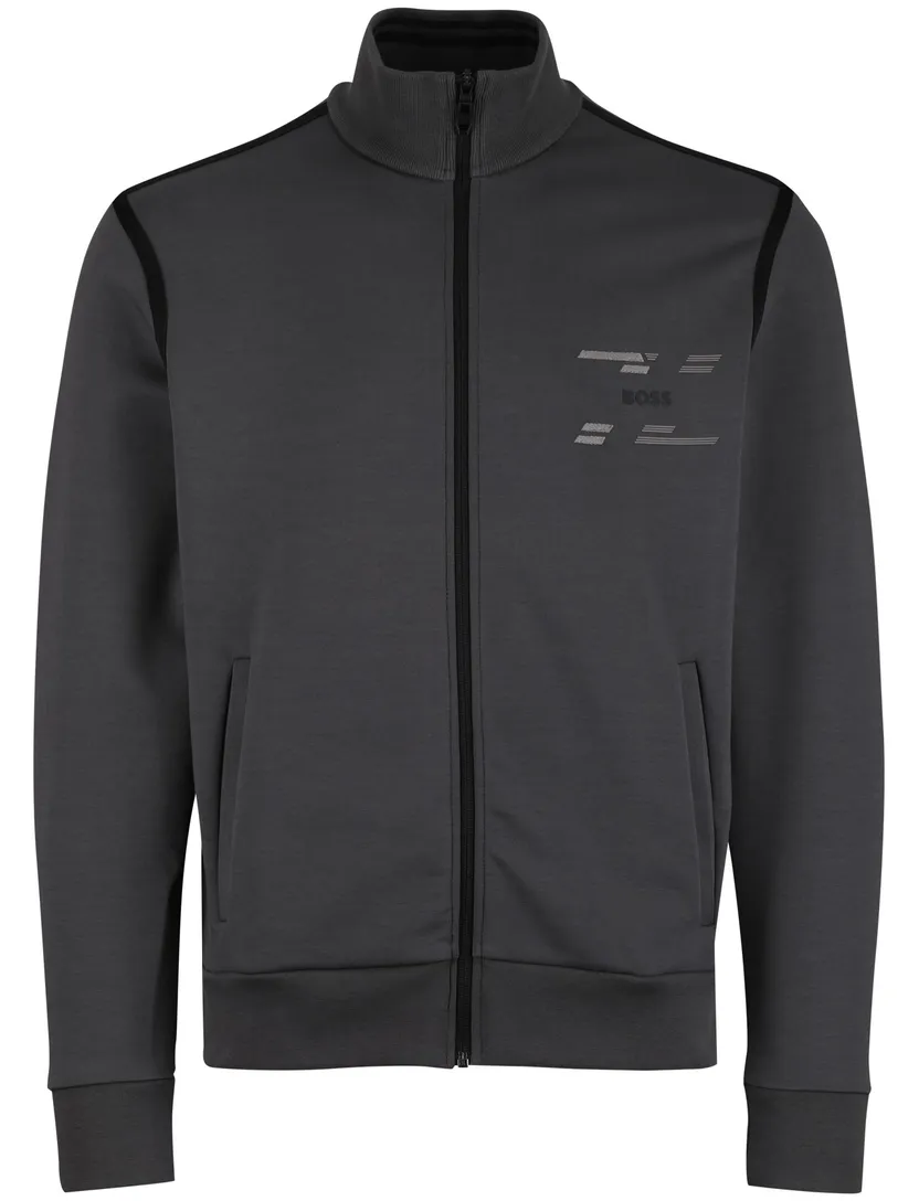 antraciet vest Boss Green effen