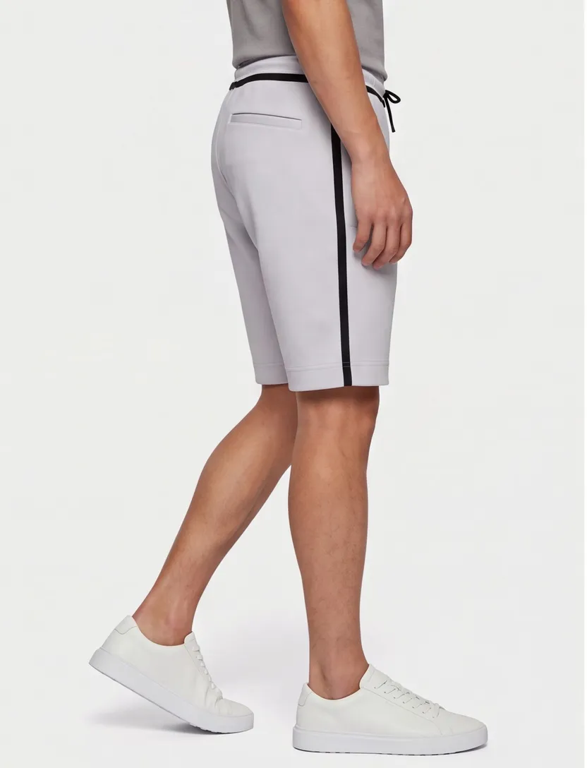 Boss short Headlo jogger grijs effen katoen normale fit
