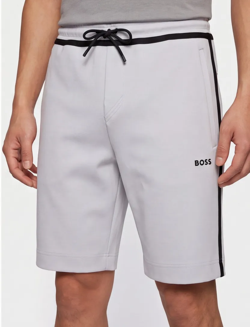 Boss short Headlo jogger grijs effen katoen normale fit
