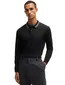 Hugo Boss Black polo slim fit lange mouw zwart