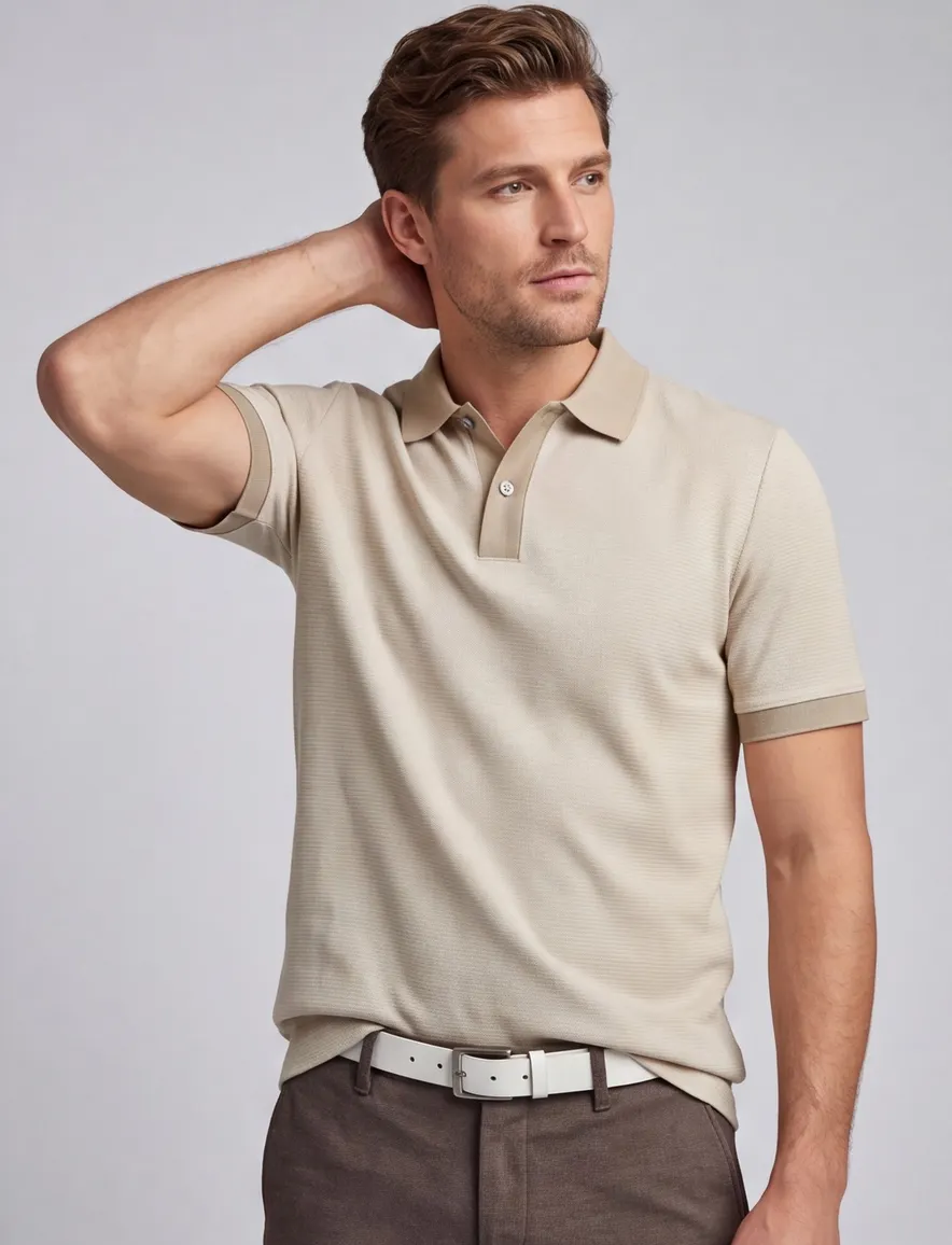 Hugo Boss Black H-Parlay korte mouw polo beige