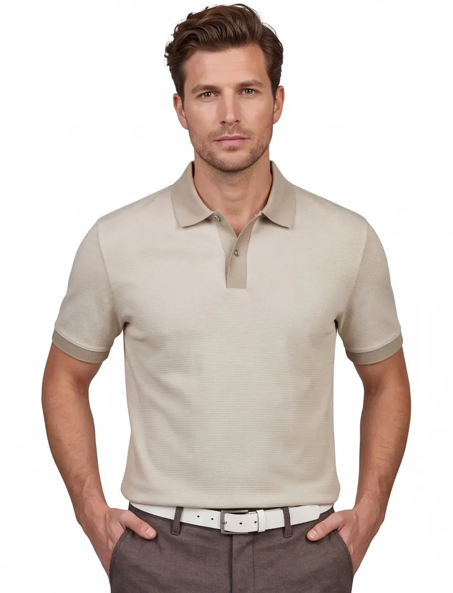Hugo Boss Black H-Parlay korte mouw polo beige